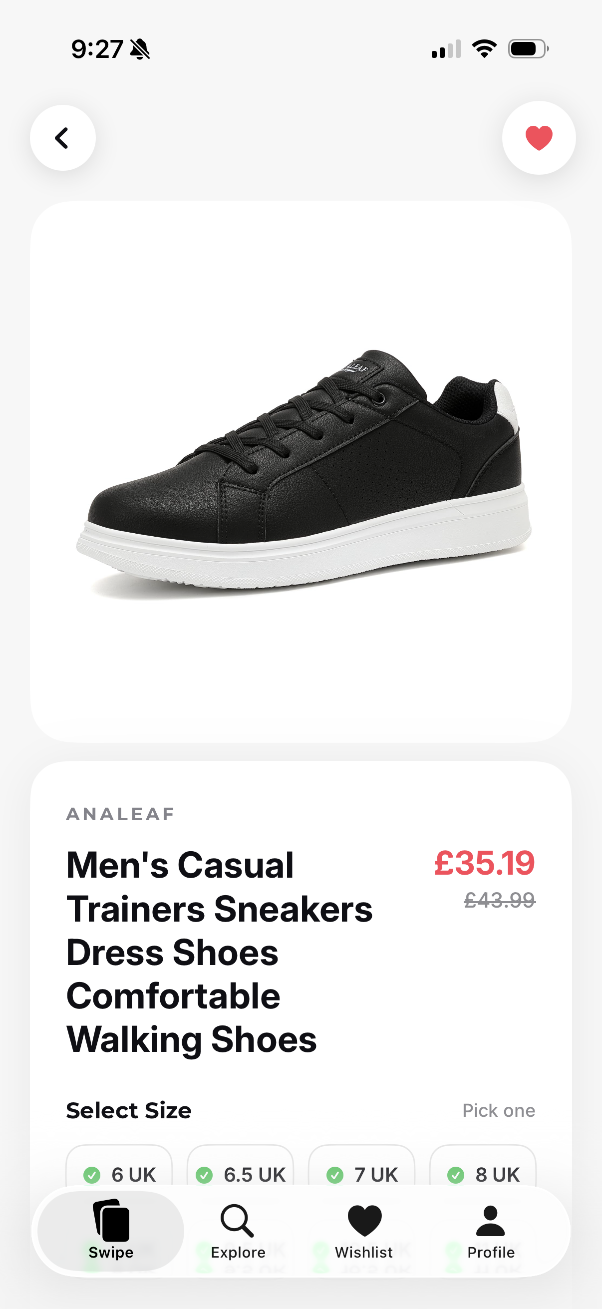 Swyle buy now screen